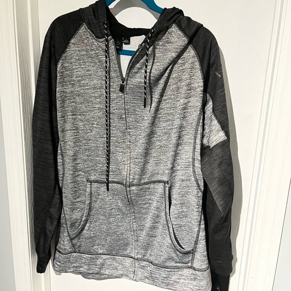 Burnside men’s light jacket gray hoodie large